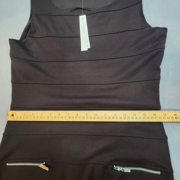 Adrienne Vittadini Flirtation Women's Sleeveless Stretch Midi Dress Black SZ 10 - Picture 9 of 10